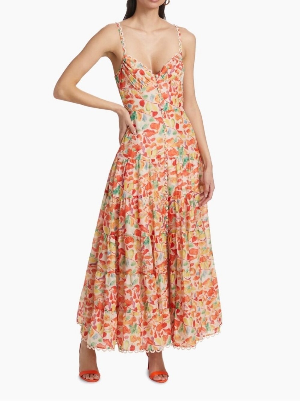 ASTR the Label Tazia Button Front Sweetheart Maxi Dress M - Picture 4 of 13